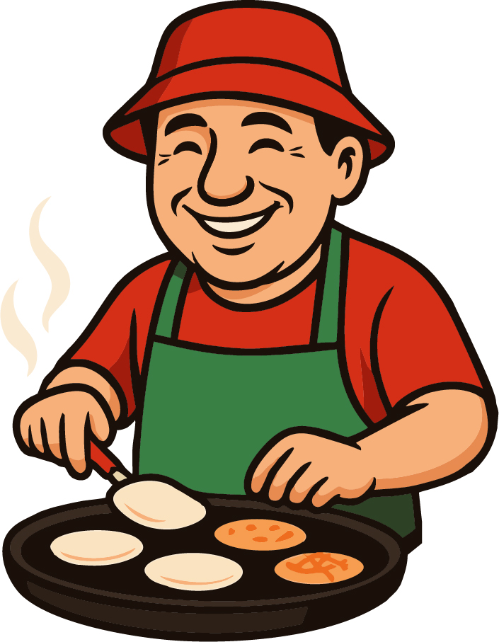 Logo original de Tony cocinando panqueques
